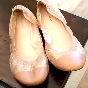 Cole Haan ballet flats nude/gold sparkle size 7.5b